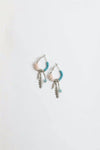Dainty Feather Charm Hoop Earrings With Beads