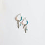 Dainty Feather Charm Hoop Earrings With Beads
