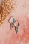 Dainty Feather Charm Hoop Earrings With Beads