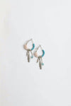 Dainty Feather Charm Hoop Earrings With Beads