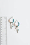 Dainty Feather Charm Hoop Earrings With Beads