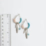 Dainty Feather Charm Hoop Earrings With Beads