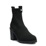 Medusa Knitted Block Heeled Ankle Boot In Black