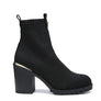 Medusa Knitted Block Heeled Ankle Boot In Black