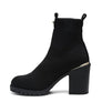Medusa Knitted Block Heeled Ankle Boot In Black