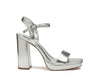 Merengue Metallic High Block Heel Sandal