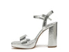 Merengue Metallic High Block Heel Sandal