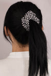 satin black and white checker hair scrunchie