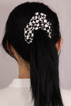 satin black and white checker hair scrunchie