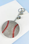 SPORTS BALLS RHINESTONE TASSEL KEYCHAIN