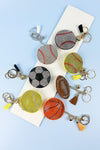 SPORTS BALLS RHINESTONE TASSEL KEYCHAIN