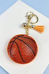 SPORTS BALLS RHINESTONE TASSEL KEYCHAIN