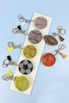 SPORTS BALLS RHINESTONE TASSEL KEYCHAIN