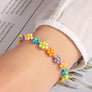 Hand crafted flower seed bead bracelet