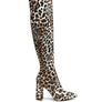 LONDON RAG KNEE HIGH PRINT BLOCK HEELED BOOT