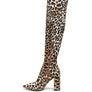 LONDON RAG KNEE HIGH PRINT BLOCK HEELED BOOT