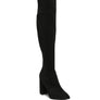 LONDON RAG KNEE HIGH PRINT BLOCK HEELED BOOT