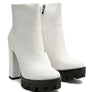 LONDON RAG SOLID TEXTURED BLOCK HEELED BOOT