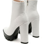 LONDON RAG SOLID TEXTURED BLOCK HEELED BOOT
