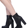 LONDON RAG SOLID TEXTURED BLOCK HEELED BOOT