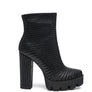 LONDON RAG SOLID TEXTURED BLOCK HEELED BOOT