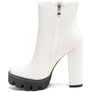 LONDON RAG SOLID TEXTURED BLOCK HEELED BOOT