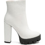LONDON RAG SOLID TEXTURED BLOCK HEELED BOOT