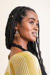 Suede Fringe & Multi-bead Statement Earrings
