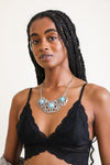 Silver Collar Necklace With Turquoise Accents