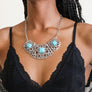 Silver Collar Necklace With Turquoise Accents