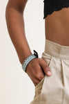 Woven Velvet Snap Bracelet - Trendy Wrist Cuff