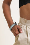 Woven Velvet Snap Bracelet - Trendy Wrist Cuff