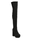 BUBBLE HIGH BLOCK HEELED OVER THE KNEE BOOTS