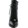 ESCALA CROC LACE-UP STILETTO BOOT