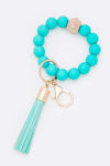 Large Beads Tassel Bracelet Key Chain