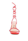 BITEN BERRY SPOOL HEELED LACE UP SANDAL