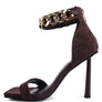 LAST SIP HEELED FAUX SUEDE CHAIN STRAP SANDAL