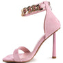 LAST SIP HEELED FAUX SUEDE CHAIN STRAP SANDAL