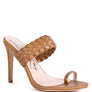 HIGH PERKS WOVEN STRAP TOE RING SANDALS