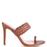 HIGH PERKS WOVEN STRAP TOE RING SANDALS