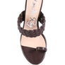 HIGH PERKS WOVEN STRAP TOE RING SANDALS