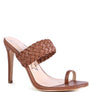 HIGH PERKS WOVEN STRAP TOE RING SANDALS
