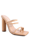 DANDELION HIGH BLOCK HEELED CROC SANDALS