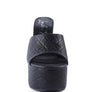 OOMPH QUILTED HIGH HEELED PLATFORM SANDALS