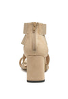 BENICIA ELASTIC STRAPPY BLOCK HEEL SANDALS