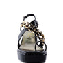 FRECKLIN METAL CHAIN STRAP CROC BLOCK SANDAL