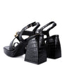 FRECKLIN METAL CHAIN STRAP CROC BLOCK SANDAL