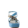 FRECKLIN METAL CHAIN STRAP CROC BLOCK SANDAL
