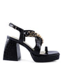 FRECKLIN METAL CHAIN STRAP CROC BLOCK SANDAL