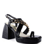 FRECKLIN METAL CHAIN STRAP CROC BLOCK SANDAL